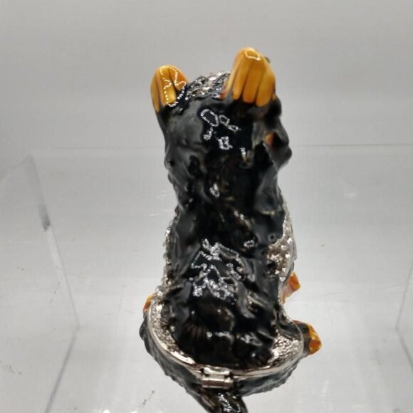 Jeweled Terrier Hinged Trinket Box 2.75x2.16x3.07in By Cherished Treasures Colle - Picture 10 of 11